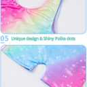 Nymphperi 2 Packs Gymnastics Leotard for Girls Sparkle Biketards with Shorts Kids Sleeveless Unitard One-Piece Dancewear, Size 105