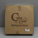 Cakebon Cake Stands - 12" Silver with Faux Rhinestones for Cakes and Pastries - Lightweight Polystyrene Foam for Party, Sturdy Wedding Cake Stand (12 Inches, Round)