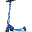 Jetson Jupiter Kick Scooter with LED Lights on Deck and Wheels, Height Adjustable Handlebar and 4 Inch Wheels, Easy Folding Mechanism, Blue