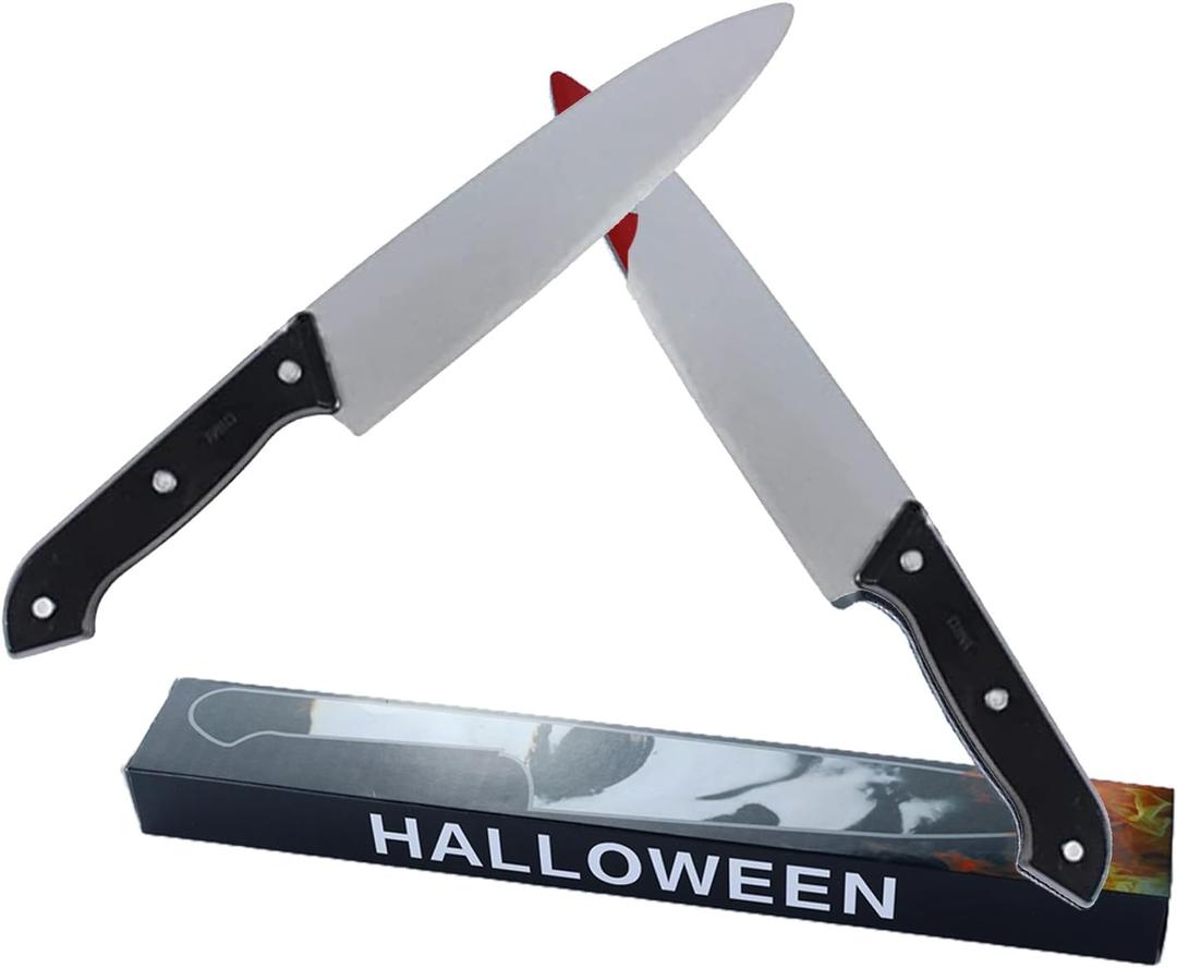 MyersCostume Classic Knife 2Pcs,Halloween Kills Butcher Knife Prop Silver