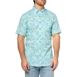 Eddie Bauer Mens Eddie Bauer Printed Baja Shirt (2X, Vibrnteal)