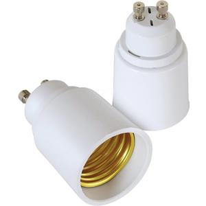 YI Lighting (Pack of 2) GU10 to E26/E27 Adapter - GU10 Bayonet Base to E26/E27 Edison Screw Bulb Socket Adapter Converter