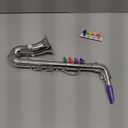 Lewtemi Silver Saxophone Musical Instruments Toy for Kid Toddler Fake Plastic Preschool Music Toy Gift Portable Wind Instrument Early Educational Teaching Songs Toy Gifts for Toddlers Children