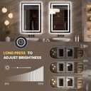 LOAAO 23.6"x35.4" LED Mirror for Bathroom, Lighted Bathroom Mirror with Lights, Anti-Fog, Dimmable, Memory Function, Clear Reflection