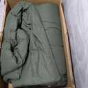 Litanika Dark Olive Green Comforter Set Queen, 3 Pieces Solid Bedding Comforter Set, All Season Fluffy Bed Set (90x90In Comforter & 2 Pillowcases)