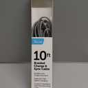 10 Ft Braided Charge & Sync, for Micro USB, Gray