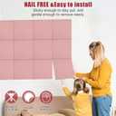 Large Cork Board Alternative 36" X 24" Bulletin Board - 6 Pack Removable Felt Wall Tiles with 30 pushpins, Large Cork Boards for Walls Cork Board for Office Pin Board Tack Board - Pink