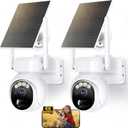 Security Cameras Wireless Outdoor 4K WiFi Cameras for Home Security with Solar/Battery Powered,360° PTZ Outdoor Camera, Color Night Vision,PIR Human Detection, 2Way Audio, Motion Alert, IP66（2Pack）