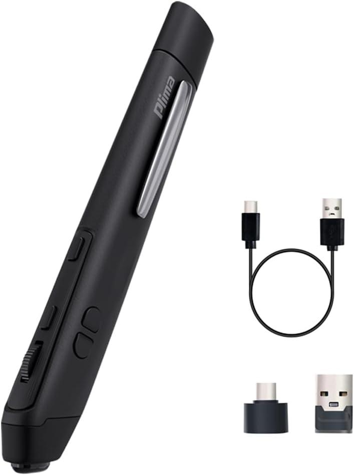 Plima Patent, Intuitive Pen-tip Press-Down Function Equivalent to The Left Mouse Button,Pocket Ergonomic 2.4G Wireless Pen Mouse 2.0 Vertical Mice, Supports Windows, Android, Linux, Mac OS (Black)