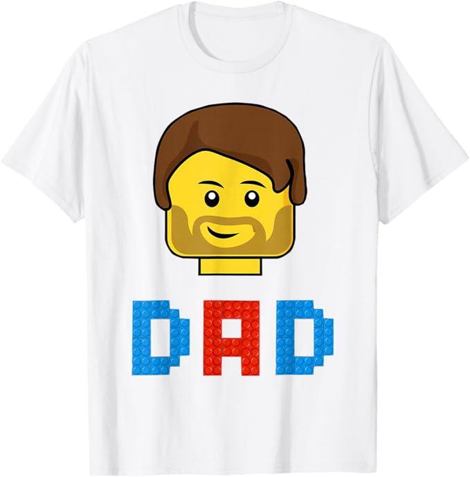 Unique Family Dad Master Builder Building Bricks Blocks T-Shirt 2XL