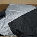 Insulated Inflatable Hot Tub Cover Round Full Coverage Hot Tub Thermal Cover Cap Dustproof Outdoor Energy Saving Spa Covers with Zipper Door and Adjustable Strap for Keeping Warm (Black, 73"D x 28"H)