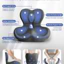 Seat Cushion with Back Support,Lumbar Support Pillow for Office Chair,X Large Memory Foam Chair Cushions for Sciatica Tailbone Pain Relief Coccyx Pad for Wheelchair, Car, Home, Office, Desk