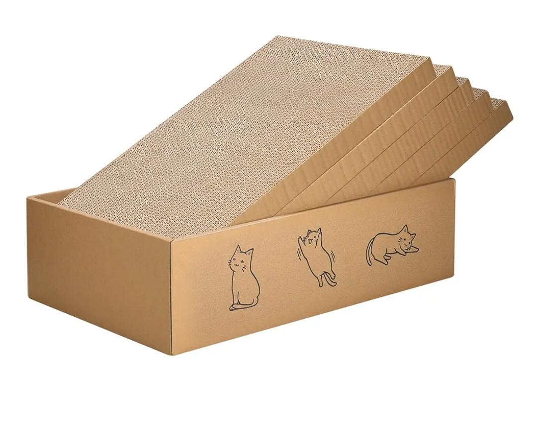 Cat Scratcher,Cat Scratching Pad,Cardboard Cat Scratcher,Grattoir Pour Chat,Cat Scratch,Cat Scratcher Cardboard Box for Indoor Cats 5 Packs in 1