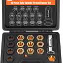 Axle Spindle Rethreading Kit,16 Piece Precision Restorer Master Repair Kit, Essential Tool for Mechanics - Includes Thread File and Axle Spindle Thread Chaser Set (16 Piece)