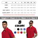 Men's Golf Polo Shirts UPF 50+ Short Sleeve Dri Fit Polos Stretch Performance Collared Golf Casual Work Business Wear (Red, L)
