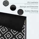 SUEH DESIGN Dish Drying Mat, Absorbent Coffee Mat 19.6 x 11.8 in Quick Dry Drying Mats Large Coffee Mat for Coffee Bar Kitchen Countertop, Black