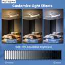 Ceiling Fans with Lights and Remote/App Control: 52 Inch White Ceiling Fan with Light, Quiet Reversible DC Motor, Dimmable Tri-Color LED, Modern Ceiling Fan for Bedroom/Patio, Indoor/Outdoor