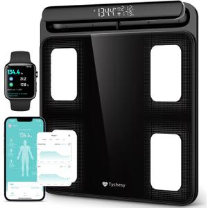 Body Pod Scale, 8-Sensor Smart Scale and Body Composition Analyzer, Digital Bathroom Monitor Measures Fat, Muscle Mass, BMI, Syncs with App for 24 Users