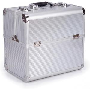 Make Up Box with Lock System Vanity Box for Bride Singardani Box for Jewellery Organizer Women Makeup kit Cosmetic Travel Bag with Fold Tray Metal Vanity case