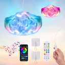LED Clouds for Ceiling - DIY Night Lamp for Bedroom Decor - LED Clouds Lights with Music Sync, Remote Control - Adjustable Light Effects for Ambiance Enhancement, 2Hx8Lx7W Inch, White