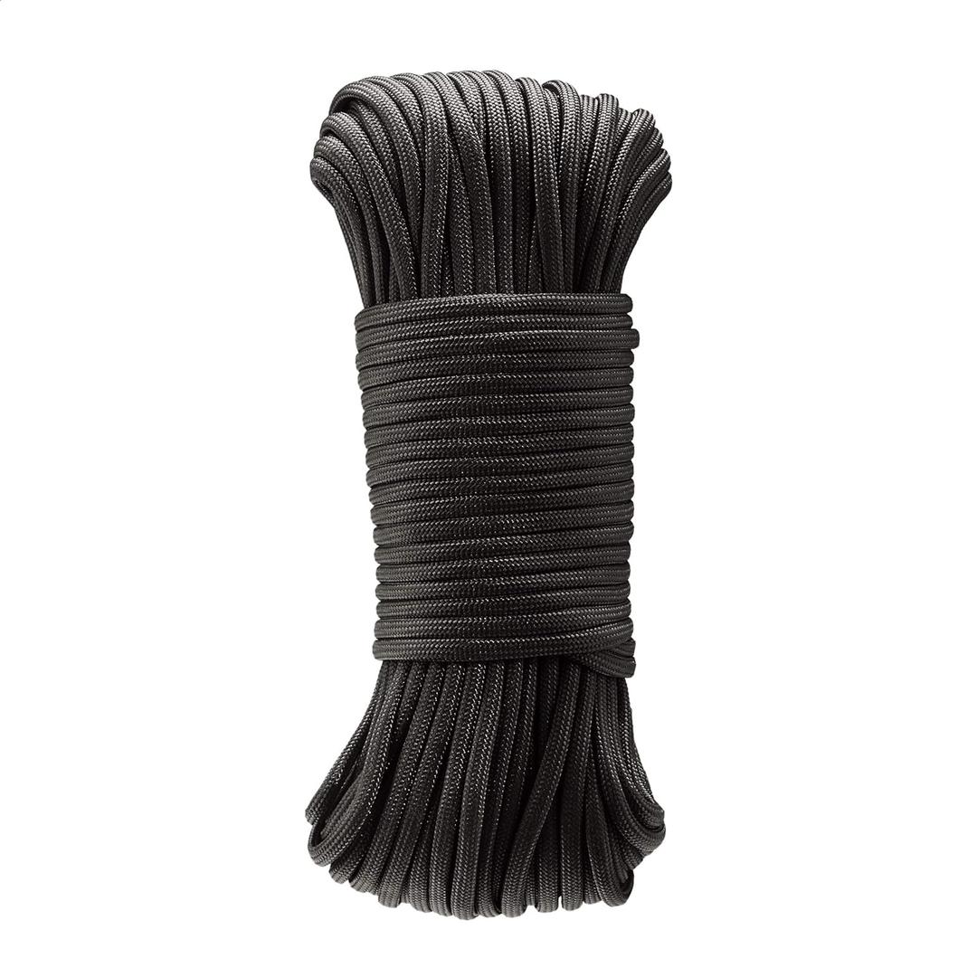 Amazon Basics 550 Type III Paracord, 7-Strand Core, Versatile Utility Rope for Camping, High Strength - 5/32 Inch x 100 Foot (4mm x 30m), Black