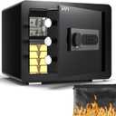 DAYI Safe Box, 0.8 Cubic Feet Home Safe with Fireproof Waterproof Bag, Security Safe Box for Money Cash Valuables, Digital Electronic Keypad, Dual Alarm System, Removable Shelf - D-25