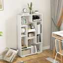 GIANTEX 47-Inch Bookshelf, Modern Wooden Geometric Bookcase with Open Shelves, Anti-Tipping Kits, Wood Book Case Shelf, Open Cube Storage Organizer Display Rack for Living Room, 27.5 inches x 8 inches x 47 inches