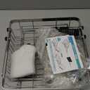 Small Expandable Over The Sink Dish Drainer Drying Rack In Stainless Steel Metal For Kitchen, Counter Space Saving Compact Above Plate Dryer Strainer, Adjustable Hanging Inside Sink Wire Drain Holder (Silver)