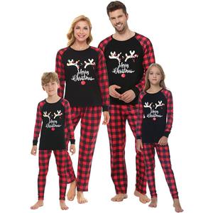 VENTELAN Family Matching Christmas Pajamas Set Holiday Santa Claus Sleepwear Xmas PJS Set for Couples and Kids (XX-Large, Red Plaid)