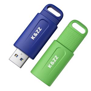 K&ZZ USB Drive 32GB 2 Pack Plug and Play USB 3.0 Flash Drives Push- Pull Cover Thumb Drive Portable Jump Drive USB Storage for Computer/Car Audio/Laptop