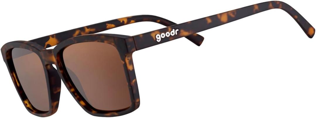 goodr Smaller Is Baller Polarized Round Sunglasses for Men & Women, Small Sized (LFG), Brown Translucent Tortoiseshell Frames with Brown Non-Reflective Lens, UV400 Protection, No Slip, No Bounce
