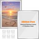 GHHKUD Upgraded 2Pack Diamond Painting Frames, Frames for 30x40cm Diamond Painting Canvas, Magnetic Diamond Art Frame Self-Adhesive, Diamond Painting Frames with Hooks for Wall Window Door (Silver)