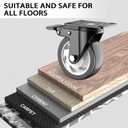 4 Inch Heavy Duty Caster Wheels 2200Lbs, Swivel Casters Set of 4 with Safety Locking, Industrial Plate Caster Wheels for Furniture, Cart, Workbench(Free Screws and Spanner)