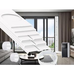 Sliding Door Air Conditioner Kit with Coupler for 5.9 Exhaust Hose,Portable Air Conditioner Sliding Door Vent Kit with 2pack 3m Sealing Tape Max Adjustable Length 95 Inch