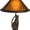 Dale Tiffany TA90197 Ginger Mica Accent Lamp, Antique Bronze 17.00x10.00x10.00