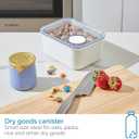 InterDesign iDesign Recycled Plastic Small Dry Goods Kitchen Canister with Airtight Lid  6.34" L x 4.79 W x 2.97 H, White