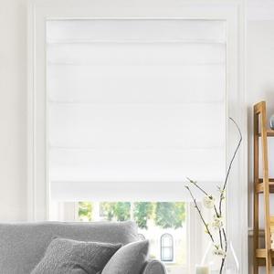 CHICOLOGY Roman Shades for Windows , Window Treatments , Roman Shades , Roman Window Shades , Room Darkening Shades , Window Shades , 29"W X 64"H , Belgian Snow (Privacy & Light Filtering)