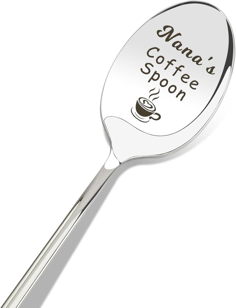 Nana Gifts for Grandma - Nana Birthday Gifts Engraved Stainless Steel Coffee Spoons Coffee Gifts for Nanas Funny Christmas Mother's Day Grandparents Day Gift Presents for Nanas Grandpas