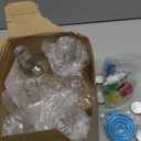 Maxcheck 6 Set 16 oz Plastic Long Neck Bottles with Rainbow Pourer and Caps Plastic Juice Pour Bottles with Stainless Steel Pourer Tapered Spout Syrup Pourers for Liquor Juice Store