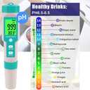 Aquarium Salt Tester -Pool Salt Tester, Versatile 5 in1 Salinity, PH, TDS, EC, and Temperature Meter, Digital Salinity Tester for Saltwater Aquarium, Accurate Salinity Meter, Green