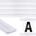 15 Pcs Letter Tracks for Plastic Sign, 40 Inch Clear Plastic Marquee Letter Board Path with Adhesive Backing, Sign Tracks with Changeable Letters, Fit Promotional Poster Board