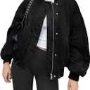 Yousify Winter Jackets for Women Fashion 2024 Casual Puffer Coat Zip Up Lightweight Short Jacket S-2XL (Medium, 03 Black)
