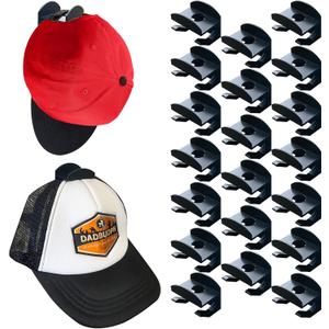 20 PCS Adhesive Hat Rack for Wall Baseball Caps, Hooks for Hats, Minimalist hat Display Rack, Strong Hold hat Wall Organizer, Hat Racks for Bedroom,Door,Closet Black