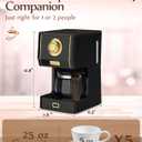 Amaste Coffee Maker, 25 Oz Drip Retro Style Coffee Machine with Glass Coffee Pot with Reusable Coffee Filter & Three Brewing Modes, Warming Plate, CM 1003AE-Black