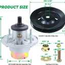 2 Pack AM144608 Spindle Assembly with UC26511 Spindle Pulley Replaces John Deere AM144608 Spindle kit, M151720 for John Deere Z315E, Z320M, Z320R, Z335E, Z335M, Z345M Lawn Mowers