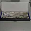 SEUNKWANG EWEADN Typewriter Style Mechanical Keyboard, Wired Typewriter Keyboards,104 Keys Backlit LED Metal Keyboards, Media Control Knob, Wired Computer Keyboard Pink Switch for Windows/PC-Green