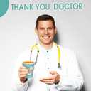 Teenyyou 200 Pcs Thank You Doctor Party Supplies Doctor Appreciation Week Decoration Kit National Tableware Serve 50 Guest Disposable Dinnerware for Nurse Party Supplies