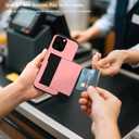 XHSY iPhone 16 Pro Max Case with Card Holder  Dual Layer Wallet Phone Case with Hidden Slot, Shockproof PC+TPU Protective Cover for Women & Men (Compatible with 6.9 inch) (Rose Gold)