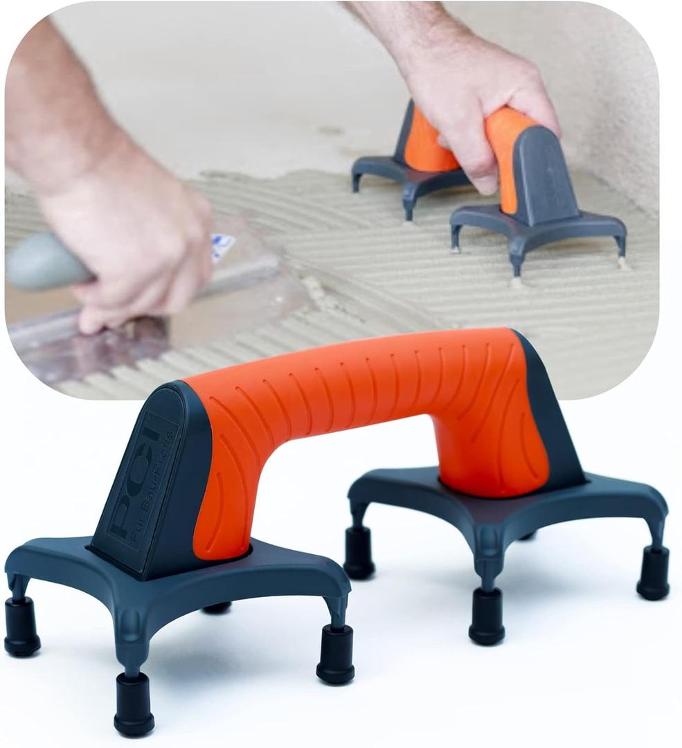 EasyLean Trowel Support Tool, Proudly Made-in-the-USA, Handy Hand Tool for Flooring, Drywall, Cement, and Adhesive Application, Support Tool for Floor Installers with Anti-Slip Spare Feet.