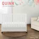 Dream On Me Quinn Full-Size Portable Baby Crib in White, GreenGuard Gold & BSA, Patented Quick Fold System, Adjustable Mattress Support, Heavy-Duty Wheels, Compact Design, Safe Sleep Assurance